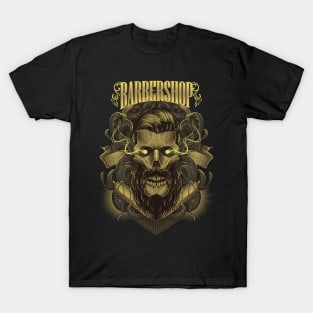 Barbershop Skull Beard T-Shirt